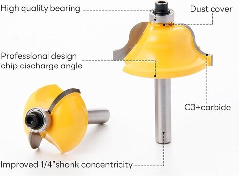 Router Bits Set of 15 Pieces 1/4 Inch Woodwork Tools for Beginners,Carbide Router Bits for Wood, Woodworking, DIY (15pcs 1/4 Shank) in Saudi Arabia