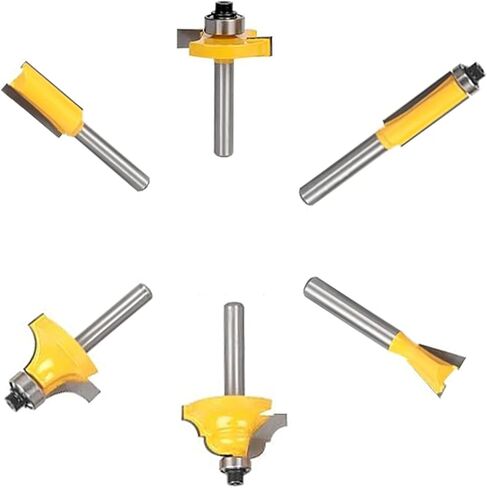 Router Bits Set of 15 Pieces 1/4 Inch Woodwork Tools for Beginners,Carbide Router Bits for Wood, Woodworking, DIY (15pcs 1/4 Shank) in Saudi Arabia