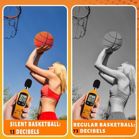 كرة السلة الصامتة من تاجيش، كرة السلة الصامتة للمراوغة في الأماكن المغلقة، كرة سلة إسفنجية هادئة للتدريب الداخلي للأطفال - رقم 7/برتقالي in Kuwait