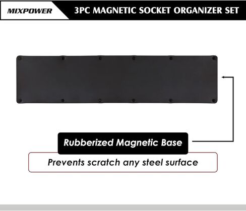MIXPOWER 6 قطع من منظمات المقبس المغناطيسي SAE والمتري، إجمالي 143 فتحة، محرك 1/4 بوصة، 3/8 بوصة و1/2 بوصة، مجموعة حامل المقبس المغناطيسي - أحمر/أزرق in Kuwait