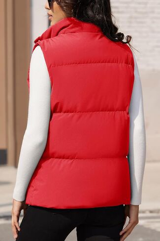 MAGCOMSEN Women's Puffer Vest Sleeveless Down Coat Zip Up Outerwear Lightweight Winter Padded Gilet Jacket with Pockets in Saudi Arabia