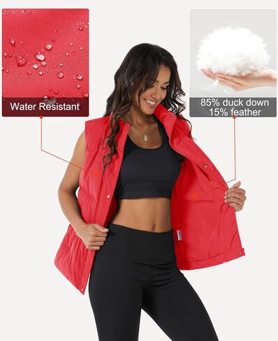 MAGCOMSEN Women's Puffer Vest Sleeveless Down Coat Zip Up Outerwear Lightweight Winter Padded Gilet Jacket with Pockets in Saudi Arabia