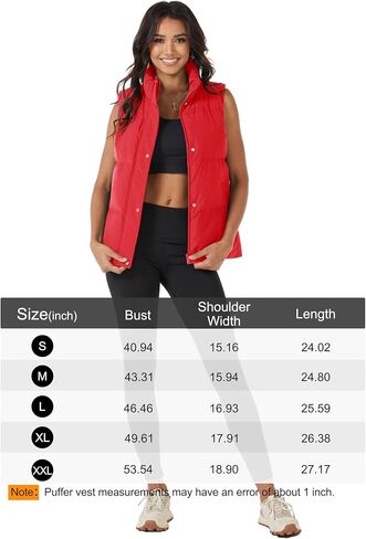 MAGCOMSEN Women's Puffer Vest Sleeveless Down Coat Zip Up Outerwear Lightweight Winter Padded Gilet Jacket with Pockets in Saudi Arabia