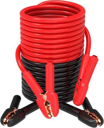 كابلات توصيل نحاسية 100% من YANTU، كابلات معززة شديدة التحمل بطول 13 قدمًا و6 قياسات، مشابك تمساح معزولة، موصلية ممتازة، مناسبة للسيارات/سيارات الدفع الرباعي/الشاحنات/الشاحنات/مركبات الديزل in Kuwait