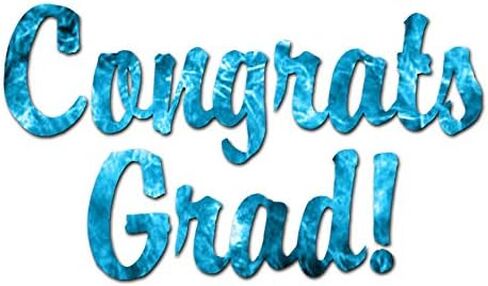 Congrats Grad Graduation - Vinyl Decal Sticker - 6" x 3.5" - Black in Saudi Arabia