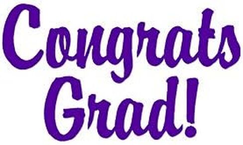 Congrats Grad Graduation - Vinyl Decal Sticker - 6" x 3.5" - Black in Saudi Arabia