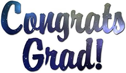 Congrats Grad Graduation - Vinyl Decal Sticker - 6" x 3.5" - Black in Saudi Arabia