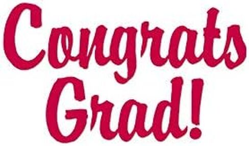 Congrats Grad Graduation - Vinyl Decal Sticker - 6" x 3.5" - Black in Saudi Arabia