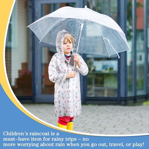 Vinsatin 6 حزمة العباءات المطر للأطفال قابلة لإعادة الاستخدام EVA معطف واق من المطر مقاوم للماء سترة المطر مع غطاء محرك السيارة الملونة المعطف المطر للأطفال الصغار الفتيان الفتيات المشي لمسافات طويلة التخييم السفر الملحقات في الهواء الطلق in Kuwait