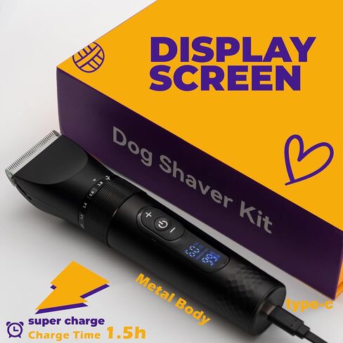 Jongee Dog Grooming Kit, Dog Clipper for Grooming, Rechargeable Cordless Dog Shaver with Alloy Steel Ceramic Blade, IPX7 Waterproof Dog Hair Trimmer in Saudi Arabia