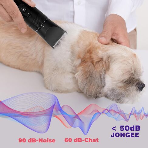 Jongee Dog Grooming Kit, Dog Clipper for Grooming, Rechargeable Cordless Dog Shaver with Alloy Steel Ceramic Blade, IPX7 Waterproof Dog Hair Trimmer in Saudi Arabia