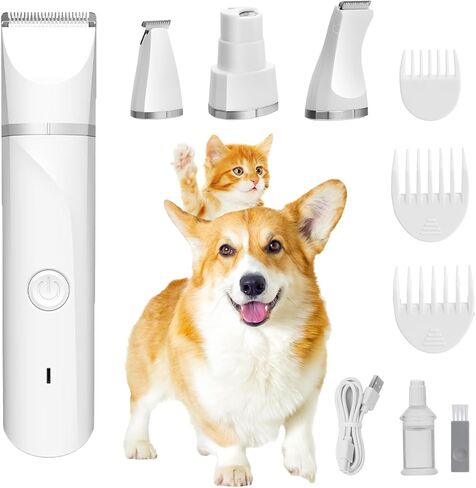 Grimgrow Dog Hair Grooming Clippers Electric Low Noise Pet Shaver Hair Clipper Set Dog Paw Trimmer Professional Pet Grooming Kit for Dogs Cats in Kuwait