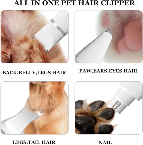 Grimgrow Dog Hair Grooming Clippers Electric Low Noise Pet Shaver Hair Clipper Set Dog Paw Trimmer Professional Pet Grooming Kit for Dogs Cats in Kuwait