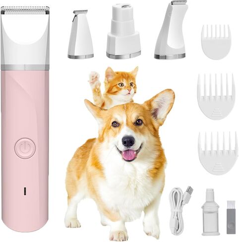 Grimgrow Dog Hair Grooming Clippers Electric Low Noise Pet Shaver Hair Clipper Set Dog Paw Trimmer Professional Pet Grooming Kit for Dogs Cats in Saudi Arabia