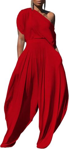 Thivhav 2 Piece Outfits for Women Matching Lounge Tracksuits Sets Off Shoulder Tops and Harem Pants Set in Saudi Arabia