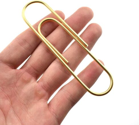 HAHIYO Paperclips 4 inch (100mm) Extra Large Paper Clips Sturdy Bright Gold Vinyl Coated Prevent Scratching Tearing The Pages for Bookmark Organize Home Office School 14 Pack in Saudi Arabia