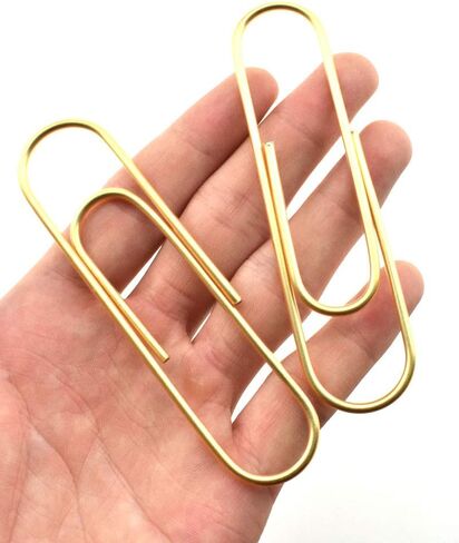 HAHIYO Paperclips 4 inch (100mm) Extra Large Paper Clips Sturdy Bright Gold Vinyl Coated Prevent Scratching Tearing The Pages for Bookmark Organize Home Office School 14 Pack in Saudi Arabia
