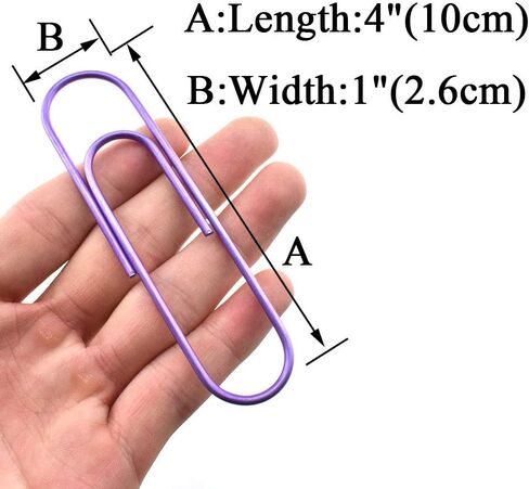 HAHIYO Paperclips 4 inch (100mm) Extra Large Paper Clips Sturdy Bright Gold Vinyl Coated Prevent Scratching Tearing The Pages for Bookmark Organize Home Office School 14 Pack in Saudi Arabia