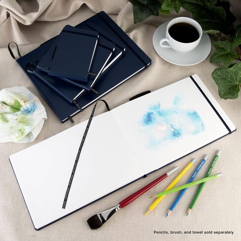 مجموعة ألوان مائية مائية من Pentalic Art Journal، فرشاة سفر مقاس 12.7 سم × 20.32 سم ومجموعة 12 قلم رصاص in Kuwait