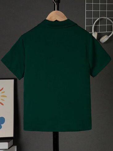 COZYEASE Boy's Button Down Shirt Sleeve Shirt Tops Casual Solid Collar Shirt Trendy Summer Tops in Saudi Arabia