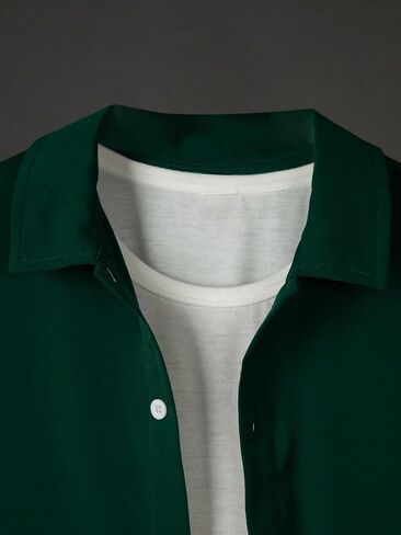 COZYEASE Boy's Button Down Shirt Sleeve Shirt Tops Casual Solid Collar Shirt Trendy Summer Tops in Saudi Arabia