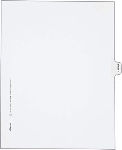 Avery Legal Index Divider - Letter Size - Tab: Exhibit F - Pack of 25 (82112) in Saudi Arabia
