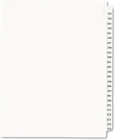 Avery 01340 Avery-Style Legal Exhibit Side Tab Divider، العنوان: 251-275، Letter، أبيض in Saudi Arabia