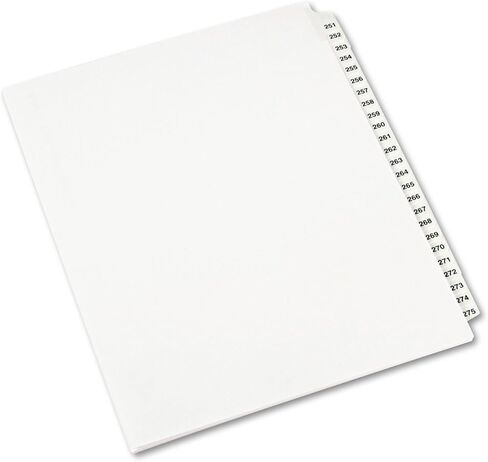 Avery 01340 Avery-Style Legal Exhibit Side Tab Divider، العنوان: 251-275، Letter، أبيض in Saudi Arabia