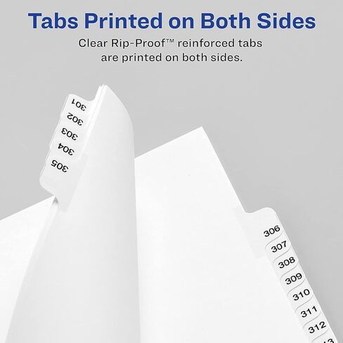 Avery 11381 Avery-Style Legal Side Tab Dividers, 11-Tab, 1-10, Letter, White, 26/Set, Carton of 12 sets in Saudi Arabia