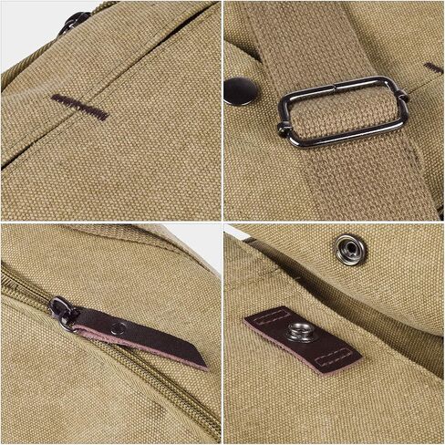 Canvas Small Messenger Bag Casual Shoulder Bag Chest Bag Travel Carry Bag, Multi-pocket Purse Handbag Crossbody Bags in Saudi Arabia