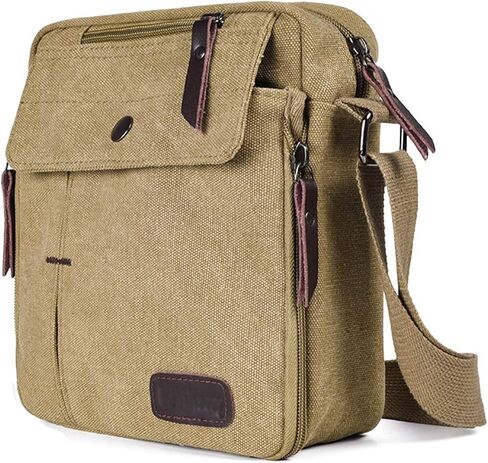 Canvas Small Messenger Bag Casual Shoulder Bag Chest Bag Travel Carry Bag, Multi-pocket Purse Handbag Crossbody Bags in Saudi Arabia