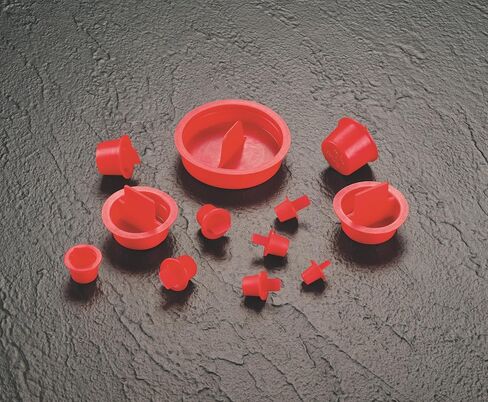 Caplugs ZCPT4Q1 Plastic Center Pull Tab Tapered Plug. CPT-4, PE-LD, Cap OD 0.62" Plug ID 0.486", Red (Pack of 100) in Saudi Arabia