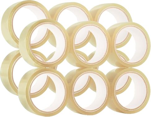 لفات شريط الشحن Tapewell - شريط تغليف شفاف بعرض 1.88 بوصة - شريط صندوقي للحركة - عبوات شريط التعبئة للموزع - 12 عبوة أو لفات شريط شفاف in Kuwait