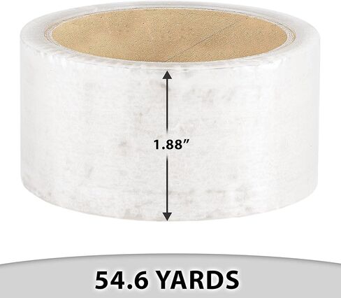 لفات شريط الشحن Tapewell - شريط تغليف شفاف بعرض 1.88 بوصة - شريط صندوقي للحركة - عبوات شريط التعبئة للموزع - 12 عبوة أو لفات شريط شفاف in Kuwait