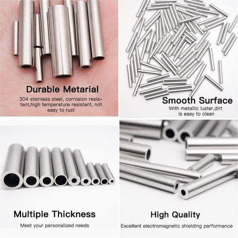 Tynulox 100 قطعة 304 أنابيب من الفولاذ المقاوم للصدأ، أنبوب شعري من الفولاذ المقاوم للصدأ 2 مم، أنبوب معدني صناعي (طول 10 مم لكل أنبوب) in Kuwait