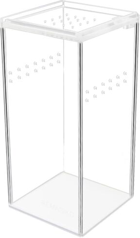 ZUDKSUY Acrylic Box Terrarium 2.95" x 2.95" x 5.9" Reptile Tank Miniature Clear Habitat Reptile Enclosure for Invertebrates in Saudi Arabia