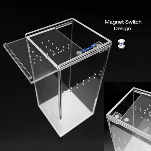 ZUDKSUY Acrylic Box Terrarium 2.95" x 2.95" x 5.9" Reptile Tank Miniature Clear Habitat Reptile Enclosure for Invertebrates in Saudi Arabia