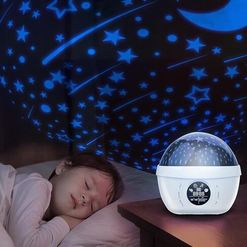 Tarklanda Kids Alarm Clock with Moon Stars Unicorn Projector Night Light, Black, 12-Inch in Kuwait