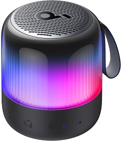 Soundcore Glow Mini Portable Speaker, Bluetooth Speaker with 360° Sound, Light Show, 12H Battery, Customizable EQ and Light, IP67 Waterproof and Dustproof, for Camping, Home, and Beach Parties in Saudi Arabia