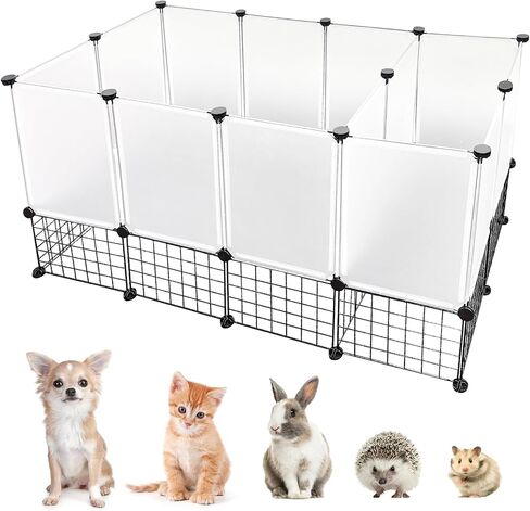 Hamiledyi Pet Playpen، 59 بوصة × 23.6 بوصة × 23.6 بوصة أقفاص خنازير غينيا المحمولة ذاتية الصنع، قفص لعب للحيوانات الصغيرة مع شبكة حديدية لممارسة سياج الحيوانات الأليفة في الأماكن المغلقة للأرنب الأرنب والقنفذ والجرو والقطط -28 لوحة in Saudi Arabia