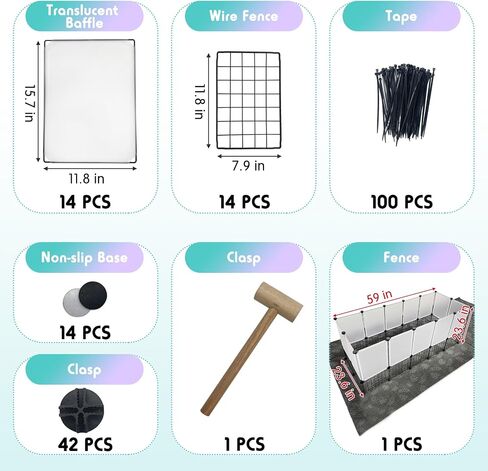 Hamiledyi Pet Playpen، 59 بوصة × 23.6 بوصة × 23.6 بوصة أقفاص خنازير غينيا المحمولة ذاتية الصنع، قفص لعب للحيوانات الصغيرة مع شبكة حديدية لممارسة سياج الحيوانات الأليفة في الأماكن المغلقة للأرنب الأرنب والقنفذ والجرو والقطط -28 لوحة in Saudi Arabia