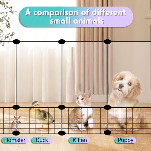 Hamiledyi Pet Playpen، 59 بوصة × 23.6 بوصة × 23.6 بوصة أقفاص خنازير غينيا المحمولة ذاتية الصنع، قفص لعب للحيوانات الصغيرة مع شبكة حديدية لممارسة سياج الحيوانات الأليفة في الأماكن المغلقة للأرنب الأرنب والقنفذ والجرو والقطط -28 لوحة in Saudi Arabia