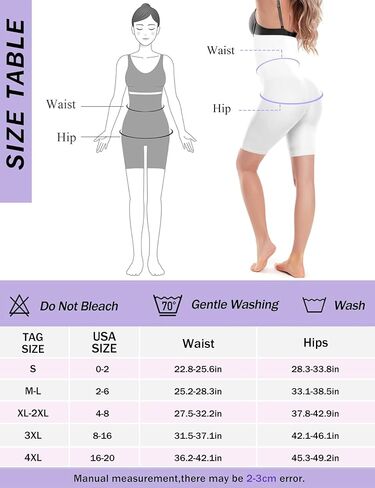 شورت ZENUTA لملابس الجسم للنساء، تحكم مريح، شورت عالي الخصر لتشكيل الجسم بدون خياطة، ملابس داخلية للفخذ (أبيض، XL-2XL) in Saudi Arabia