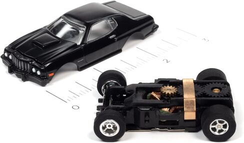 Auto World Xtraction R34 1976 Ford Torino Black HO Scale Slot Car in Kuwait