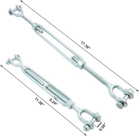 PHITUODA 2PCS Galvanized Turnbuckle Heavy Duty, 1/2" x 6" Jaw and Jaw Turnbuckle 2200 lbs Working Load Limit in Saudi Arabia