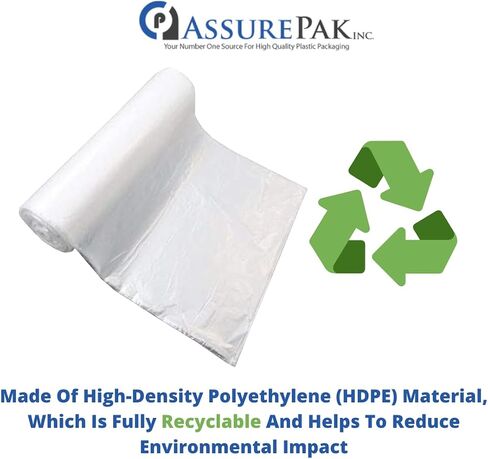 Clear (Natural Color) HDPE Coreless Trash Liners - 36"x58" - 200 Bags - 13 microns - Clear in Saudi Arabia