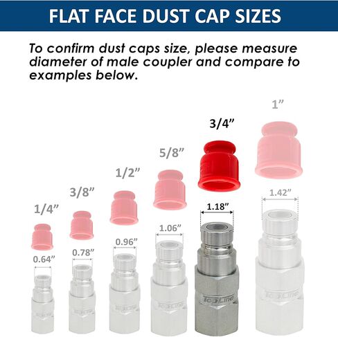 3/4 Size Flat Face Hydraulic Quick Coupler Rubber Caps Plug Set - Fits Bobcat Size Couplers (1) set in Saudi Arabia