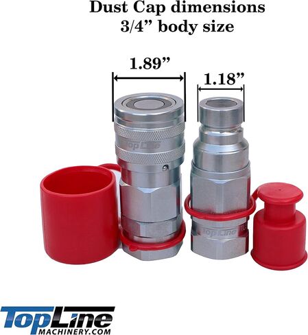 3/4 Size Flat Face Hydraulic Quick Coupler Rubber Caps Plug Set - Fits Bobcat Size Couplers (1) set in Saudi Arabia