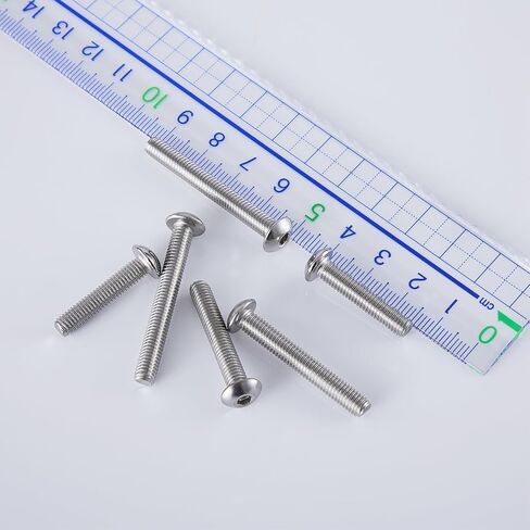 Cicidorai M5-0.8 x 35mm Button Head Socket Cap Bolts Screws, 304 Stainless Steel 18-8, Allen Socket Drive, Full Machine Threads, Quantity 25 in Saudi Arabia