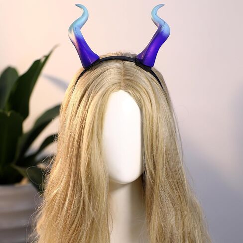 MOSTORY Handmade Demon Horns Headband - Gothic Devil Horn Hairband with Clips for Halloween Renaissance Cosplay Photo Shoot in Saudi Arabia